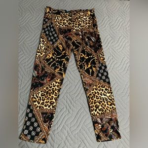 Goddess soft knit pants, M, multi color pattern